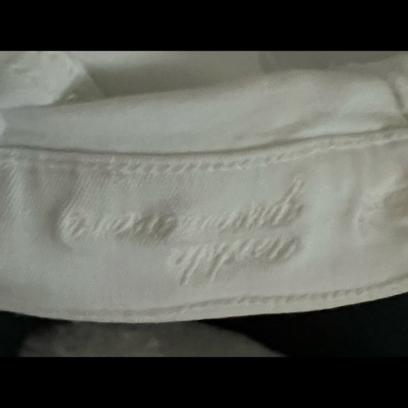 7 FOR ALL MANKIND Gwenevere White Frayed Distressed Stretch Ankle Skinny Jeans - Picture 8 of 10